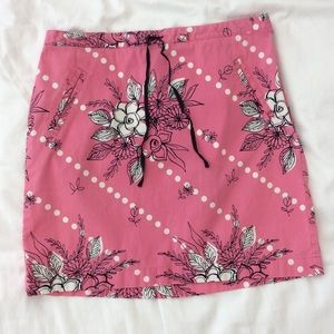 [LOFT] pink corduroy polka dot skirt